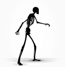 skeleton silhouette in shuffle pose N3