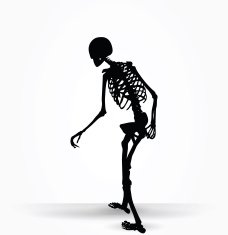 skeleton silhouette in old walk pose N3