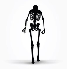 skeleton silhouette in old walk pose N7