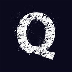 Grunge letter Q N2