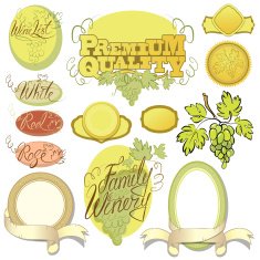 Set of wine design elements for bar or restaurant