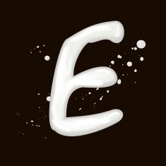 3d milk letter E
