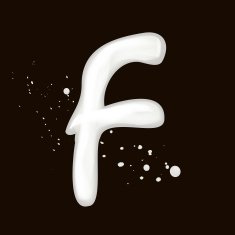 3d milk letter F