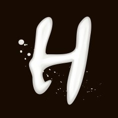 3d milk letter H