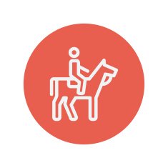 Horse riding thin line icon