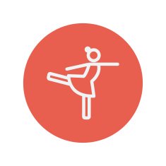Ballet dancing thin line icon