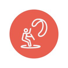 Kitesurfing thin line icon