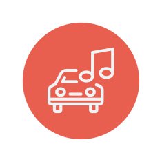 Car with music thin line icon