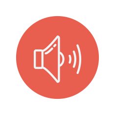 Loudspeaker thin line icon