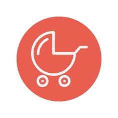 Baby stroller thin line icon