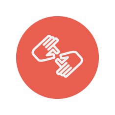Two hands thin line icon
