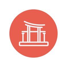 Famous gate thin line icon