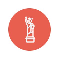 Statue of liberty thin line icon
