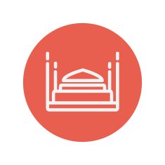 Double bed thin line icon