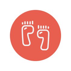 Footprints thin line icon
