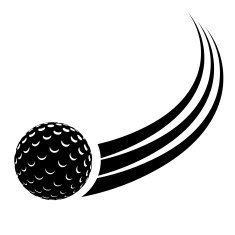 Black silhouette of the ball for field hockey with trace