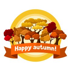 Autumn background design with abstract stylized trees