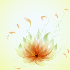 Abstract vector yellow lotus flower
