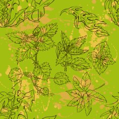 Seamless pattern of various weeds N2
