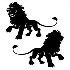 Two lion figure symbols
