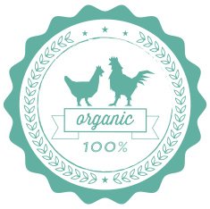 vintage organic chicken label