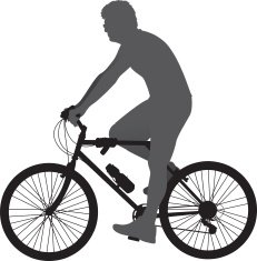 Man Riding Bicycle Silhouette N2