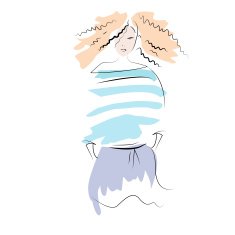 Woman in stripy sweater N2
