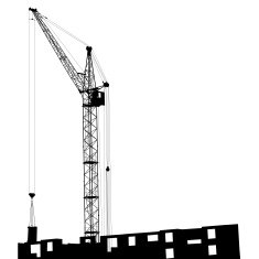 Silhouette cranes