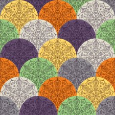 Waves pattern with circular ornaments N2