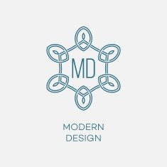 Vector geometric frame in mono line style Monogram design element N44