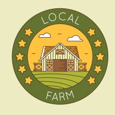Local farm - granary emblem logotype pack Organic farming