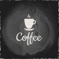 Vector Illustration on blackboard with coffee cup N2