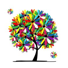 Colorful floral tree for your design