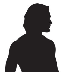 Vector beautiful man silhouette in profile