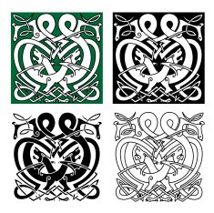 Fighting dragons with celtic knot ornaments N2