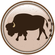 american bison silhouette label