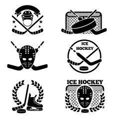 Ice hockey emblem and logo set N2
