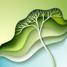 Vector illustration with stylized tree