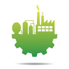 Factory in gear concept icon