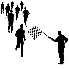 Running black silhouettes Vector illustration