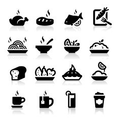 Food and Drink icons set Elegant series N2