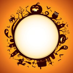 Halloween rounded border for design
