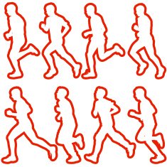 Set of silhouettes Runners on sprint men vector illustration N2