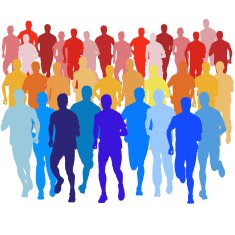 Set of silhouettes Runners on sprint men vector illustration N3