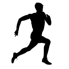 Silhouettes Runners on sprint men vector illustration
