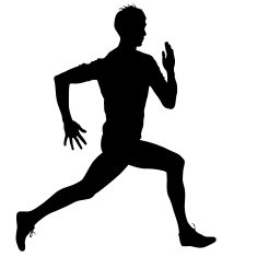 Silhouettes Runners on sprint men N4