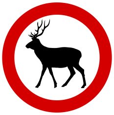 deer in a traffic sign
