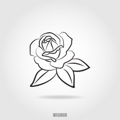 Black silhouette of rose N5