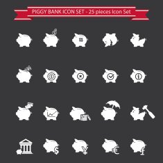 Piggy bank icons
