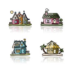 Set of houses sketch for your design N12